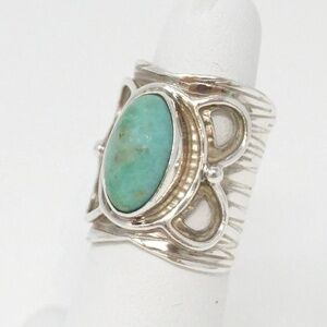 Vintage Designer Desert Rose Trading DTR Turquoise Sterling Silver Ring